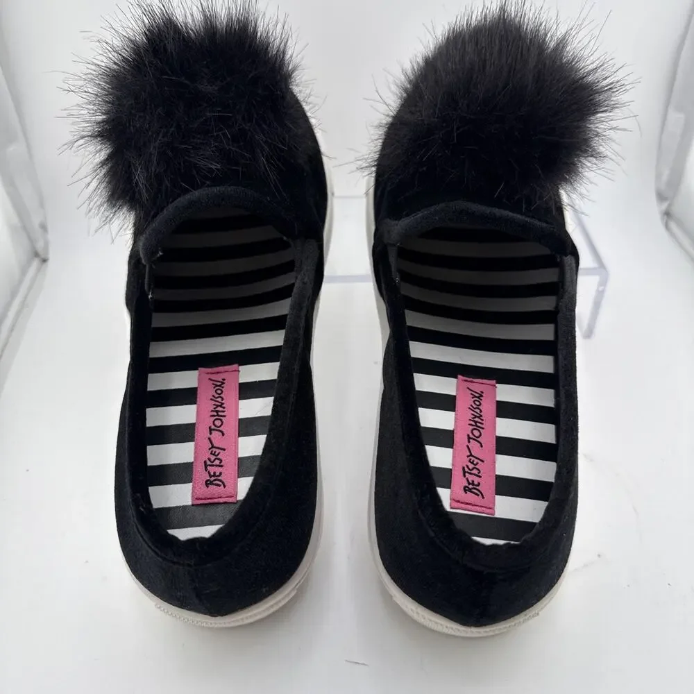 Betsey Johnson Womens Zappp Slip On Velvet Black Casual Comfort Low Size 8 B NWB - Picture 6 of 10